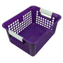 Romanoff Plastic Tattle® Book Basket, 12.25" x 9.75" x 6", Purple, Pack of 3 (ROM74906-3)