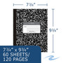 Roaring Spring Paper Products 1-Subject Composition Notebooks, 8" x 10", Wide Ruled, 60 Sheets, Black (77505)