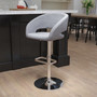Flash Furniture Contemporary Fabric Cut Out Back Bar Stool, Adjustable Height, Gray (CH122070GYFAB)
