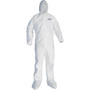KleenGuard® A40 Hooded/Booted Zipper Front Coverall With Elastic Wrists/Ankles, Liquid/Particle Protection, White, 3XL, 25/Ct (65dd1febe8837636b11b4927_ud)
