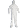 KleenGuard® A20 Hooded/Booted Zipper Front Coverall With Elastic Wrists/Ankles, Breathable Particle Protection, White, XL, 24/Ct (65dd1febe8837636b11b492c_ud)
