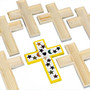 S&S® Unfinished Wooden Cross Tile Trivet, 6/Pack (65dd1ffde8837636b11b4a1a_ud)