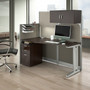 Bush Business Furniture Office in an Hour 65W Straight Cubicle Desk with Storage and Organizers, Mocha Cherry (WC36892-03STGK)