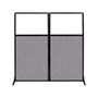 Versare Freestanding Portable Workstation Screen with Window, 70"H x 66"W, Cloud Gray Fabric (1840208)