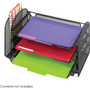 Safco Onyx™ 3265 Mesh Desktop Organizer, One Upright, Three Horizontal Sections, Black (65dd263ee8837636b11b82b3_ud)