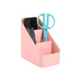 Poppin The Get-It-Together Small 3 Compartment Plastic Desk Organizer, Blush (107171)