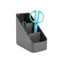Poppin The Get-It-Together Small 3 Compartment Plastic Desk Organizer, Dark Gray (107172)