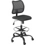 Safco Vue Nylon Mesh Back Fabric Computer/Desk Chair with Footrest, Black (3395BL)