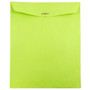 JAM Paper® 10 x 13 Open End Catalog Colored Envelopes with Clasp Closure, Ultra Lime Green, 10/Pack (V0128186B)