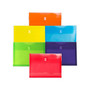 JAM Paper® Plastic Envelopes with Hook & Loop Closure, Letter Size, Assorted Colors, 6/Pack (218V1RGBYPOR)