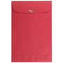 JAM Paper 6 x 9 Open End Catalog Colored Envelopes with Clasp Closure, Red Recycled, 100/Pack (87881)