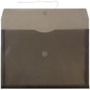 JAM Paper® Plastic Envelopes with Button and String Tie Closure, Legal Booklet, 9.75 x 14.5, Smoke Gray, 12/Pack (219B1SM)