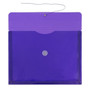 JAM Paper® Plastic Envelopes with Button and String Tie Closure, Letter Booklet, 9.75 x 13, Purple, 12/Pack (218B1PU)