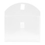 JAM Paper Plastic Envelopes with Hook & Loop Closure, Index Size, 5.5 x 7.5 with 1 Inch Expansion, Clear, 12/Pack (920V1CL)