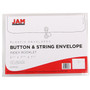 JAM Paper® Plastic Envelopes with Button and String Tie Closure, Index Booklet, 5.5 x 7.5, Clear, 12/Pack (920B1CL)