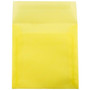 JAM Paper 5.5 x 5.5 Square Translucent Vellum Invitation Envelopes, Primary Yellow, 25/Pack (PACV506)