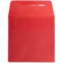 JAM Paper 6.5 x 6.5 Square Translucent Vellum Invitation Envelopes, Primary Red, 25/Pack (1592122)
