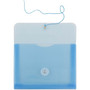JAM Paper® Plastic Envelopes with Button and String Tie Closure, Index Booklet, 5.5 x 7.5, Blue, 12/Pack (920B1BU)