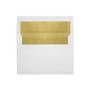 LUX 6 1/2 x 6 1/2 Foil Lined Square Envelopes, 50/Box, White w/Gold LUX Lining (FLWH8535-04-50)