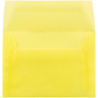 JAM Paper 4Bar A1 Translucent Vellum Invitation Envelopes, 3.625 x 5.125, Primary Yellow, Bulk 250/Box (1591616H)