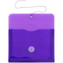 JAM Paper Plastic Envelopes with Button and String Tie Closure, Index Booklet, 5.5 x 7.5, Purple, 12/Pack (920B1PU)