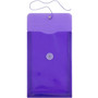 JAM Paper® Plastic Envelopes with Button and String Tie Closure, Open End, 6.25 x 9.25, Purple, 12/Pack (472B1PU)