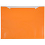 JAM Paper® Plastic Envelopes with Button and String Closure, Letter Booklet, 9.75 x 13, Two-Tone Orange, 12/Pack (235431747b)
