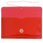 JAM Paper® Plastic Envelopes with Button and String Tie Closure, #10 Business Booklet, 5.25 x 10, Red, 12/Pack (921B1RE)