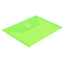 JAM Paper Plastic Envelopes with Hook & Loop Closure, Index Booklet, 5.5 x 7.5, Lime Green, 12/Pack (920V0LI)