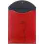 JAM Paper® Leather Portfolio Open End Envelope with Button and String, 9.5 x 12.5, Red, Sold Individually (CF65LR)