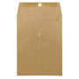 JAM Paper 9 x 12 Open End Catalog Envelopes with Button and String Closure, Brown Kraft Paper Bag, 50/Pack (312611142i)