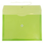 JAM Paper® Plastic Envelopes with Button and String Tie Closure, Legal Booklet, 9.75 x 14.5, Lime Green, 12/Pack (219B1LIGR)
