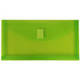JAM Paper® Plastic Envelopes with Hook & Loop, #10 Booklet Wallet, 5.25 x 10 with 1 In Expansion, Lime Green, 12/Pack (921V1LI)