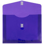 JAM Paper® Plastic Envelopes with Hook & Loop Closure, 9.75 x 13 with 2 Inch Expansion, Purple, 12/Pack (218V2PU)