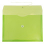 JAM Paper® Plastic Envelopes with Button and String Tie Closure, Letter Booklet, 9.75 x 13, Lime Green, 12/Pack (1221566)