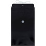 JAM Paper Plastic Envelopes with Button and String Tie Closure, Legal Open End, 9.75 x 14.5, Black, 108/Pack (119B1BLB)