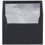 JAM Paper A8 Foil Lined Invitation Envelopes, 5.5 x 8.125, Black Linen with Silver Foil, 25/Pack (3243683)