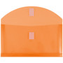 JAM Plastic Envelopes with Hook & Loop Closure, #10 Booklet Wallet, 5.25 x 10 with 1 Inch Expansion, Orange, 108/Pack (921V1ORB)