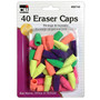 Charles Leonard Eraser Caps, Assorted Colors, 40 Per Pack, 24 Packs (CHL80740-24)