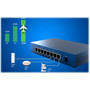 Tenda TEF1008P 8-Port Gigabit Ethernet Unmanaged Switch, 10/100 Mbps, Blue (TEF1008P)
