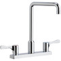 Elkay Commercial 8" Centerset Exposed Deck Mount Faucet with Arc Spout and 4" Lever Handles Chrome (LKD2442BHC)