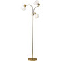Adesso® Presley 69"H Shiny Gold 3-Arm Adjustable Floor Lamp with Frosted Bell Shade (3566-04)