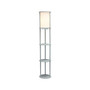 Simple Designs 62.5" Matte Gray Floor Lamp with Cylindrical Shade (LF2010-GRY)