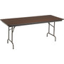 Global Rectangular Folding Table, Walnut/Brown, 29"H x 72"W x 30"D (65dd3e86e8837636b11c3f0f_ud)