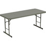 ICEBERG IndestrucTable TOO Adjustable Height Folding Table, 72" x 30", Charcoal (65627)