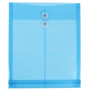JAM Paper® Plastic Envelopes with Button and String Tie Closure, Letter Open End, 9.75 x 11.75, Blue, 12/Pack (118B1BU)