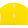 JAM Paper® Plastic Envelopes with Hook & Loop, #10 Booklet Wallet, 5.25 x 10 with 1 Inch Expansion, Yellow, 12/Pack (921V1ye)