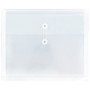 JAM Paper® Plastic Envelopes with Button and String Closure & 2 Dividers, Letter Booklet, 12.75 x 10.5, Clear, 12/Pack (JSF228)