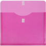 JAM Paper Plastic Envelopes with Hook & Loop Closure, 9.75 x 13 with 1 Inch Expansion, Fuchsia Pink, 12/Pack (218V1fu)