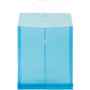JAM Paper® Plastic Envelopes with Button and String Tie Closure, Letter Open End, 9.75 x 11.75, Blue Poly, 12/pack  (118B1BU_1)